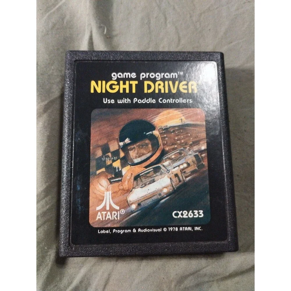 Night Driver for Atari 2600. Tested & Works. Vintage 1978.